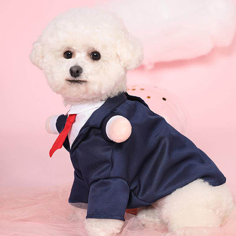 狗狗立体假手西装结婚礼服宠物婚礼衣服泰迪小中型犬衬衫西服