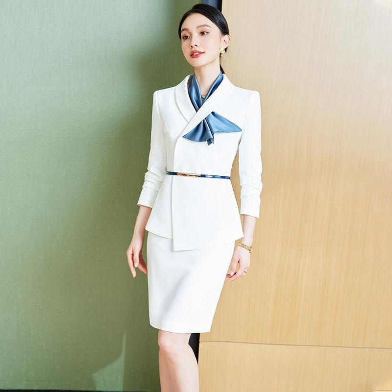 高端职业套装女春秋西装制服医美口腔前台接待工作装美容院工作服图片