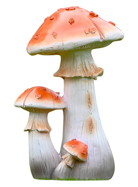 幼儿园草坪仿真蘑菇摆件户外玻璃钢植物雕塑花园小区园林景观装饰