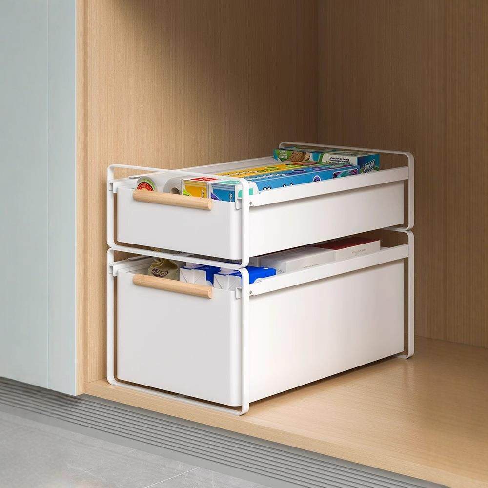 拉篮厨房下水槽置物架抽拉式卫生间浴室橱柜内分层滑轨抽屉收纳筐