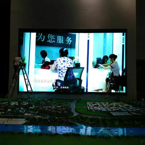 室内LED显示屏物业集团写字办公楼招商中心会议P4全彩屏幕