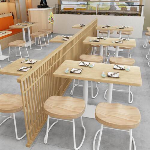 实木凳子粉面馆小吃汉堡快餐店桌椅组合麻辣烫店餐厅桌子卡座商用