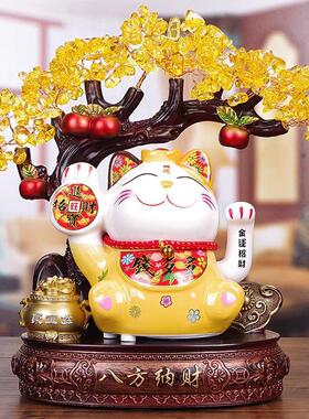 新ML436钱多招财摆猫件开业自动招手新款店店铺收银台前多台开业