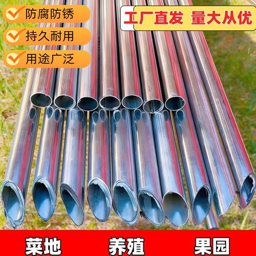 镀锌管圆管尖头围栏立柱防腐防锈加厚围栏杆铁丝网柱爬藤杆豆角架