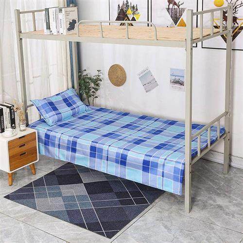 床单被罩三件套大学生宿舍专用单人蓝色蓝格上下铺被套男生高低床,床上用品,床单,淘宝优惠券,粉丝福利购,淘宝优惠卷