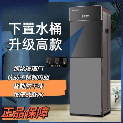 下置式立式饮水机家用办公室双开门制冷热两用下置水桶饮水机默认