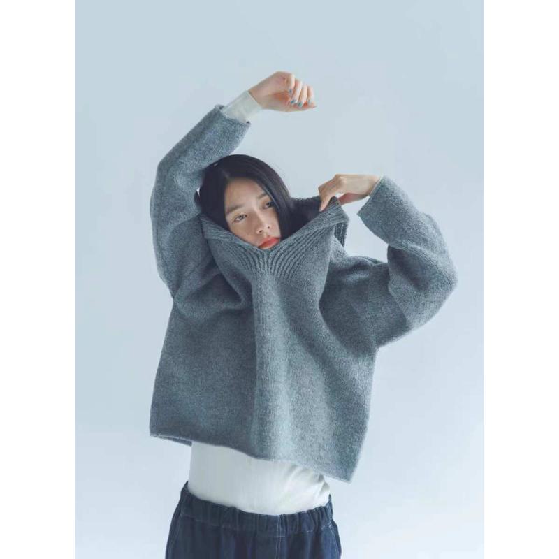 DARUMA Shetland Wool 801进口原版线材海军领套头衫手编材料包