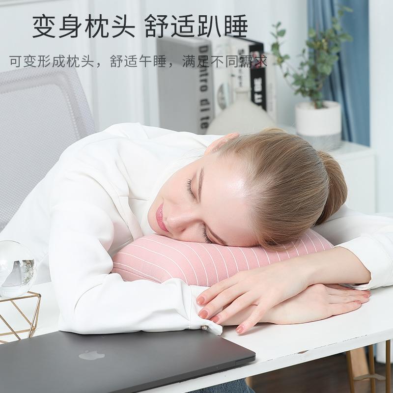 二合一泡沫粒子枕型枕头 办公室午睡枕户外旅行抱枕 两用枕