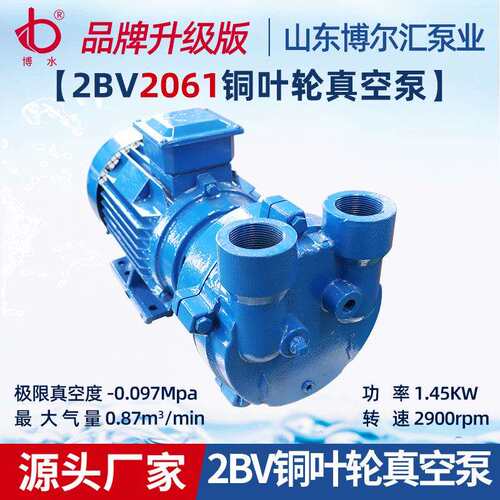 2BV2061水环式真空泵打桩机机械密封1.45kw铜叶轮水环式真空泵