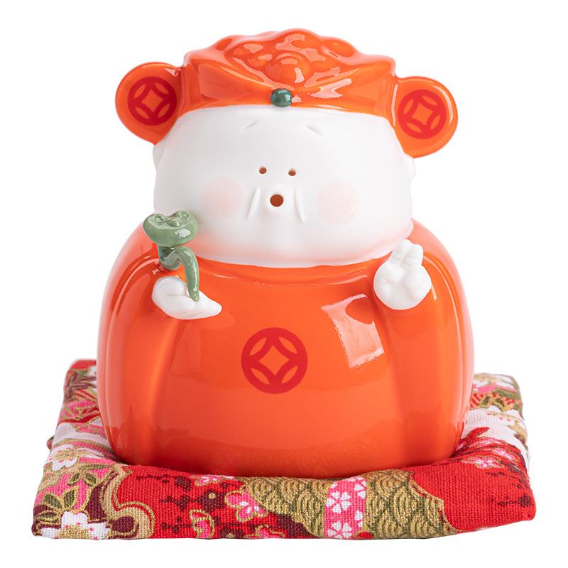国潮风小财神摆件创意桌面小装饰品车载装饰办公室家具迷你工艺品