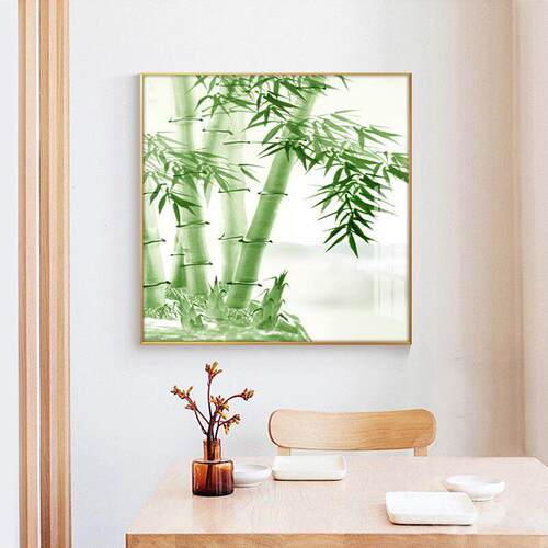 竹子玄关装饰画 画现代简约新中式壁画 画竹报平安入户过道走廊客