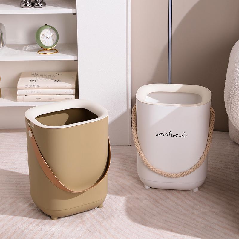 新款垃圾桶ins风高颜值提手餐厅卫生间带压圈室内垃圾桶北欧简约