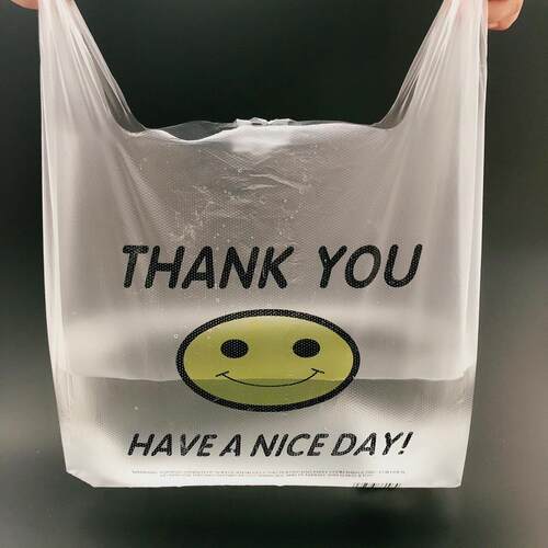 塑料袋透明笑脸背心塑料手提袋
