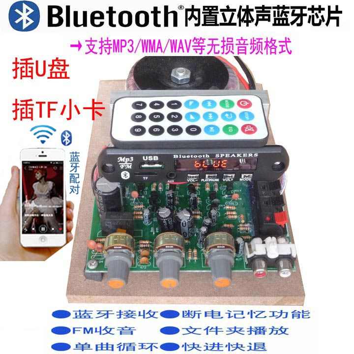 手机蓝牙功放支持无损 大功率功放板 插卡音响改装220V音箱放大器