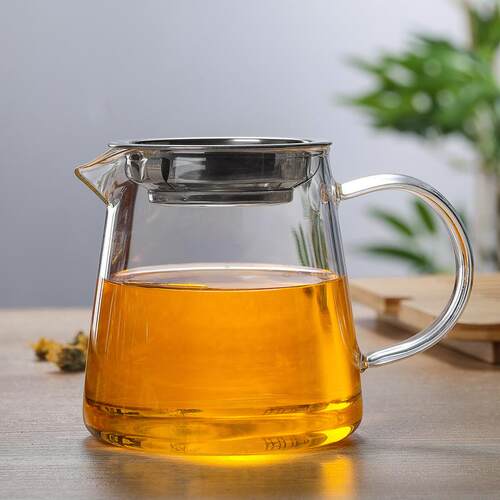 新款直销耐热玻璃公道杯方形公杯分茶器带茶漏茶海功夫茶道配件