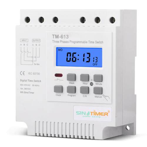 TM613背光智能三相定时器开关/微电脑时控开关/水泵定时开关380V