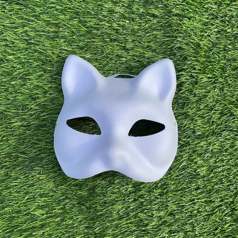 现货手绘DIY猫头脸面具狐狸男女人半脸面具纸浆葫芦马勺京剧脸谱
