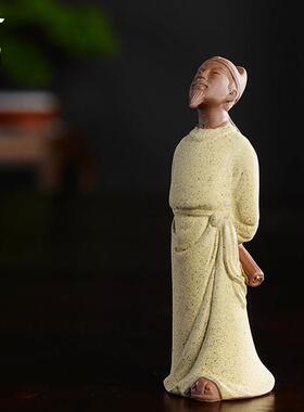 禅意紫砂历史人物李白诸葛亮新中式客厅陶瓷摆饰盆景微景观装饰品