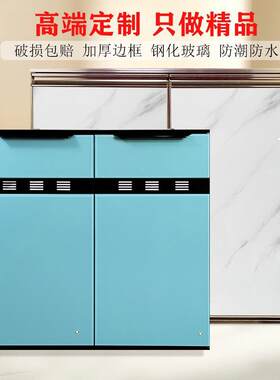 订制厨房橱柜门自装钢化玻璃晶钢门板铝合金瓷砖灶台定做衣柜换门