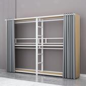 组挂衣架帽架卧室合转角衣橱加加衣粗厚多功能简易组装 金LYO属衣