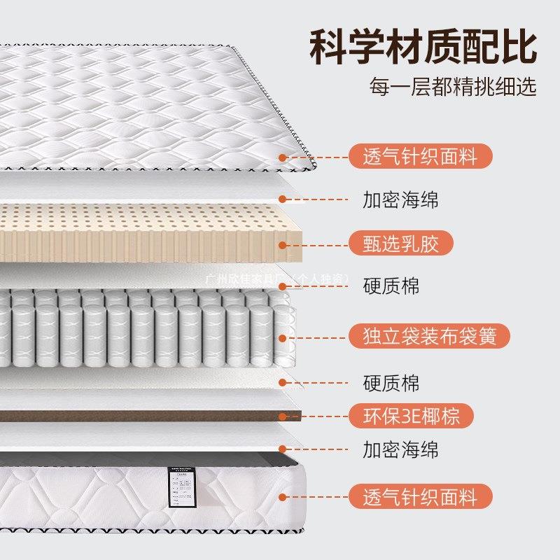 弹簧床垫家用厚乳胶软垫双人卧室.米.出租房椰棕硬垫子