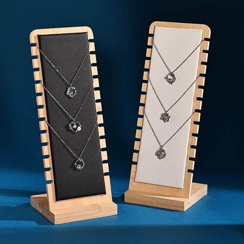 Large solid wood necklace display rack jewelry bracelet rack