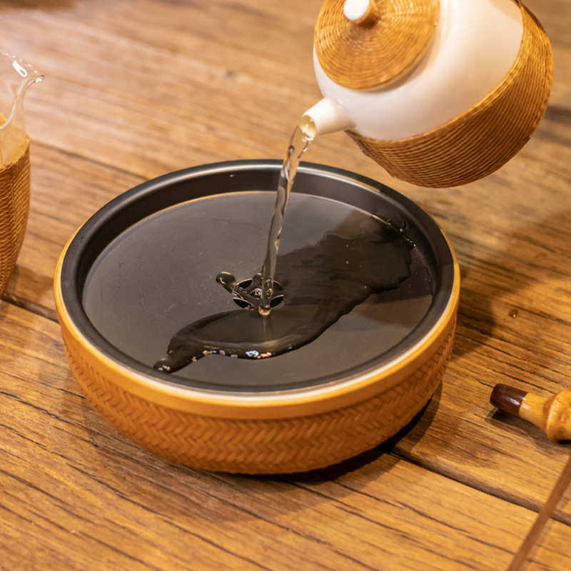 壶陶瓷台瓷壶茶托盘形碗  竹编储水篾式承承家用陶批发泡干编中式,餐饮具,茶具礼盒,淘宝优惠券,粉丝福利购,淘宝优惠卷