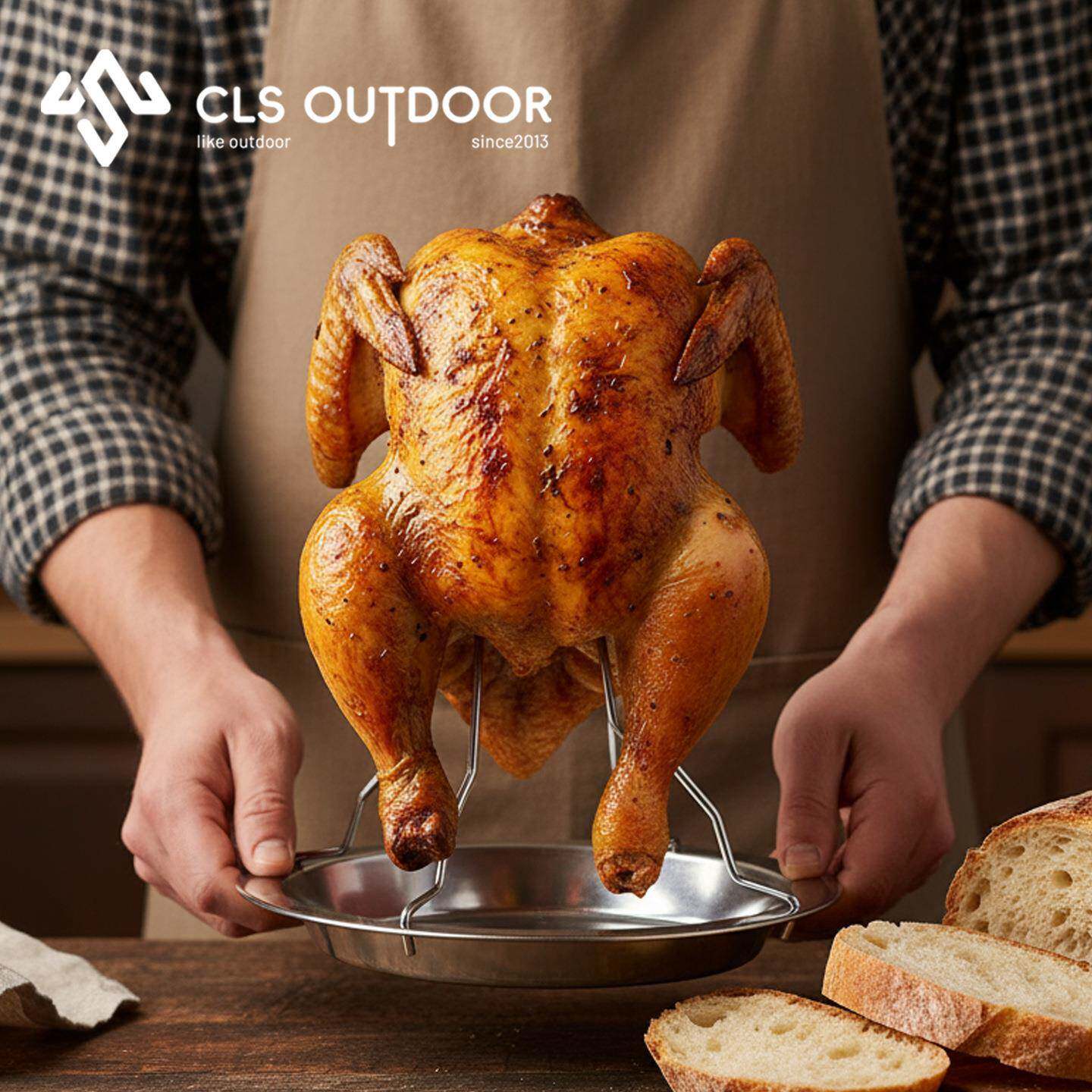 大号户外不锈钢烤鸡架野餐烧烤炉套装便携折叠木炭烤箱工具