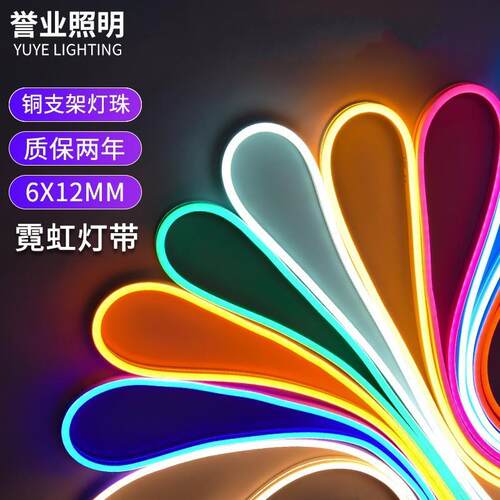 led霓虹灯条2835贴片户外防雨硅胶做字造型12v霓虹灯带亮化高亮度