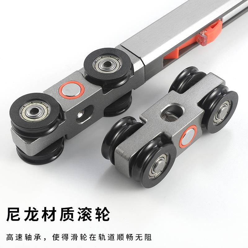 吊轨推拉联动门配件 极窄铝框三四推拉移门木门顺向联动吊滑轨道
