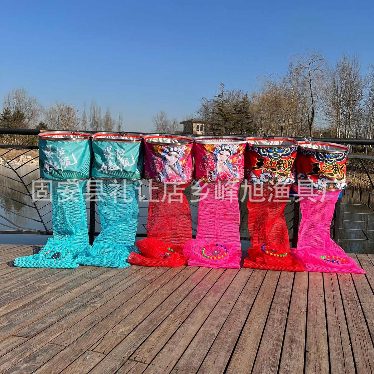 68编2.8m涂胶渔护 45/55cm不锈钢圈黑坑鱼护 虾笼泥鳅笼 速干鱼护