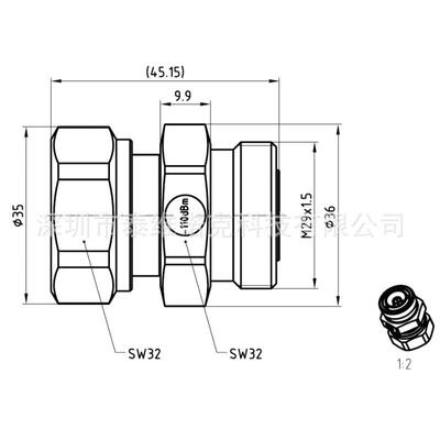 60S110-K20N1罗森伯格Rosenberger 2000M三阶交调716 DIN连接器