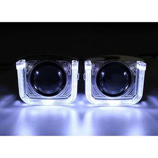 2.5寸U形光导天使眼一体罩 饰罩遮光罩 LED光圈方形装