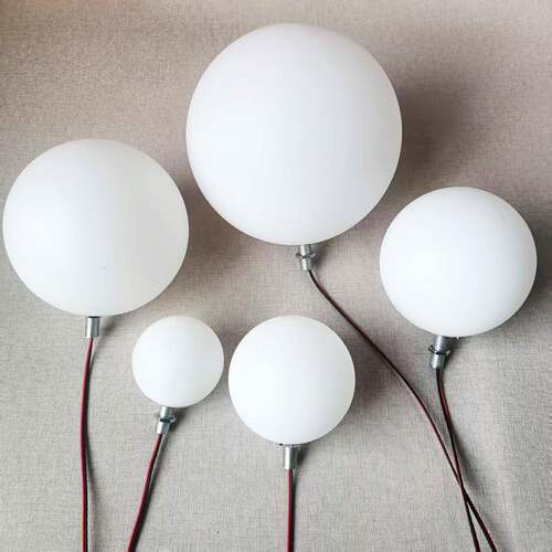 220V大圆球PE发光球塑料亚克力LED小口球灯G9螺口球形灯罩12V24V