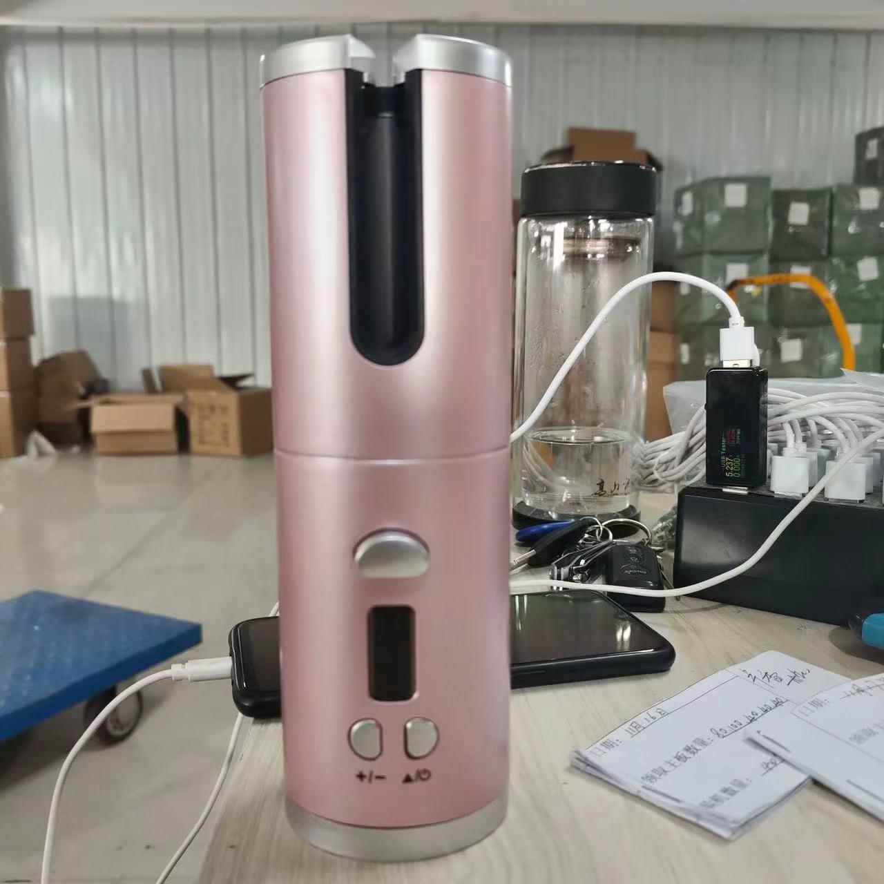 新款直销跨境智能无线自动卷发器便携美发梳多用途懒人USB电动卷