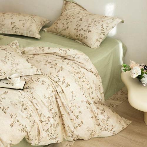 冬季田园风加厚全棉磨毛四件套纯棉保暖数码印花床单被套床上用品