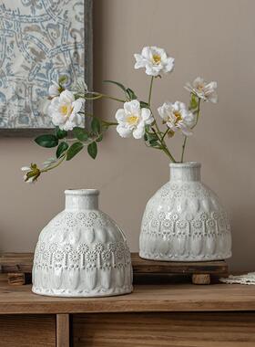 花瓶吉田成器日式复古艺术法式做旧花瓶设计罗马花瓶餐桌花D&