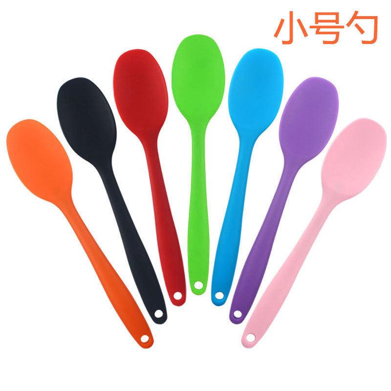 小号刮勺搅拌混合硅胶汤勺汤壳软头汤匙羹子厨房用具不粘锅汤匙勺