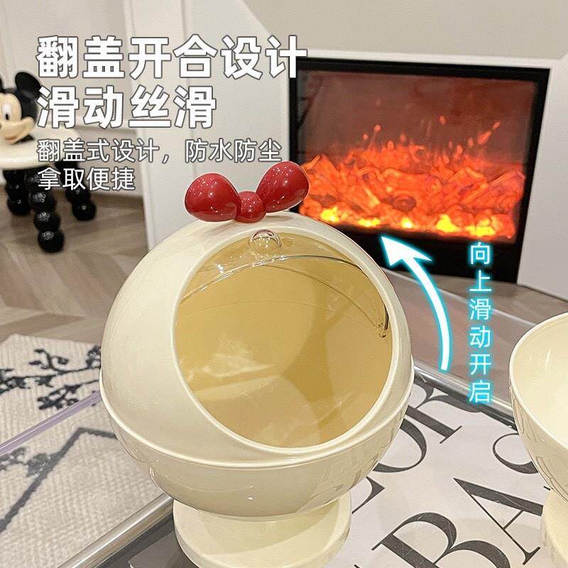 粉扑收纳盒桌面梳妆台防尘大容量翻盖化妆品盒子气垫美妆蛋置物架