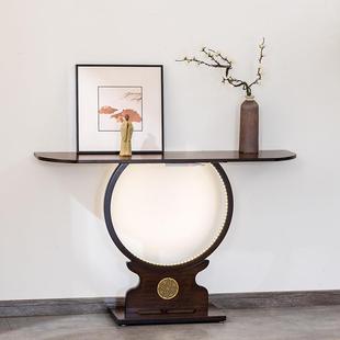 新中式 玄关柜现代简约玄关桌禅意客厅进门灯圈摆件玄关创意家居