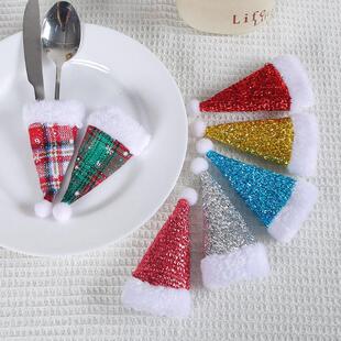 Desktop Christmas Decoration Fork and Sequins Knife