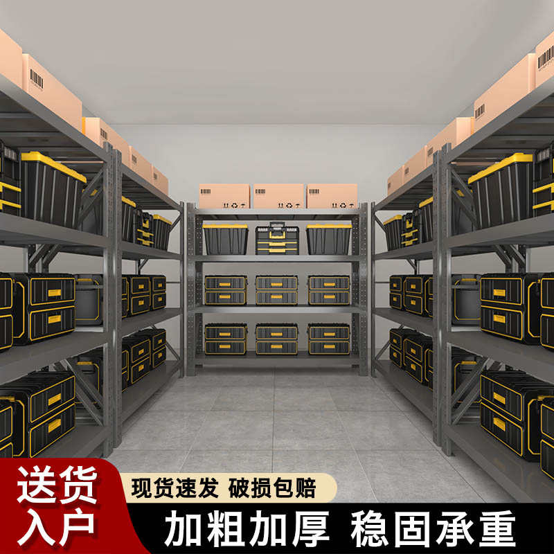 仓储货架多层落地置物架快递超市仓库家用储藏室收纳货物靠墙架子