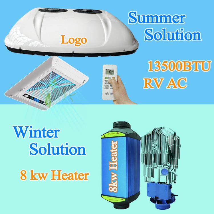 房/车顶置空调12V241V/48V10V驻车冷暖解决/方案车载冷暖一体304