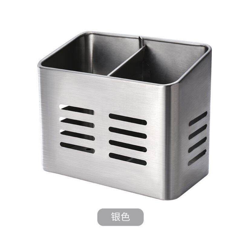 加厚方形双格不锈钢筷子筒家用餐具厨房沥水筷笼筷架消毒柜收纳盒