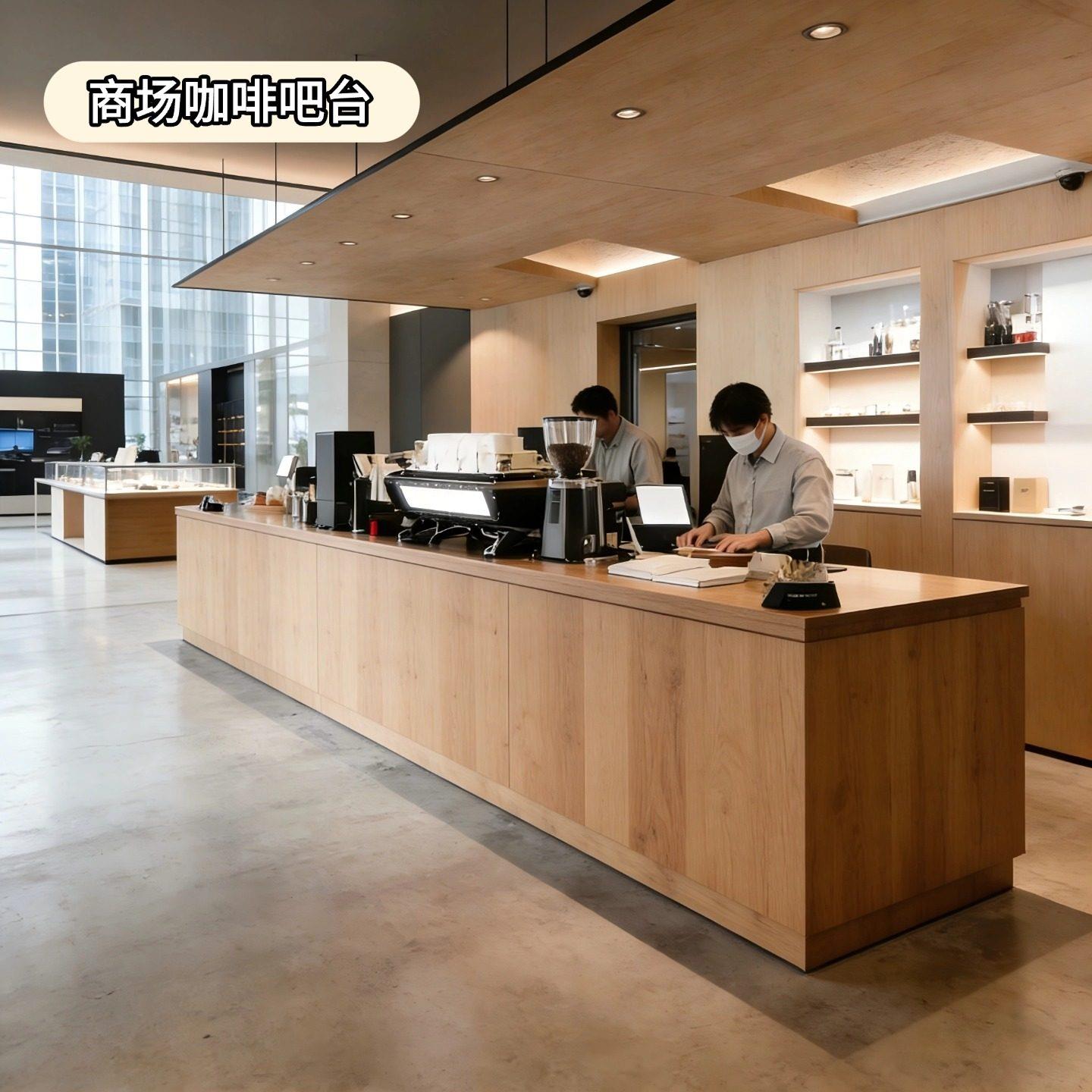 极简咖啡店吧台高端公司健身房美容院前台接待台商用接待收银柜