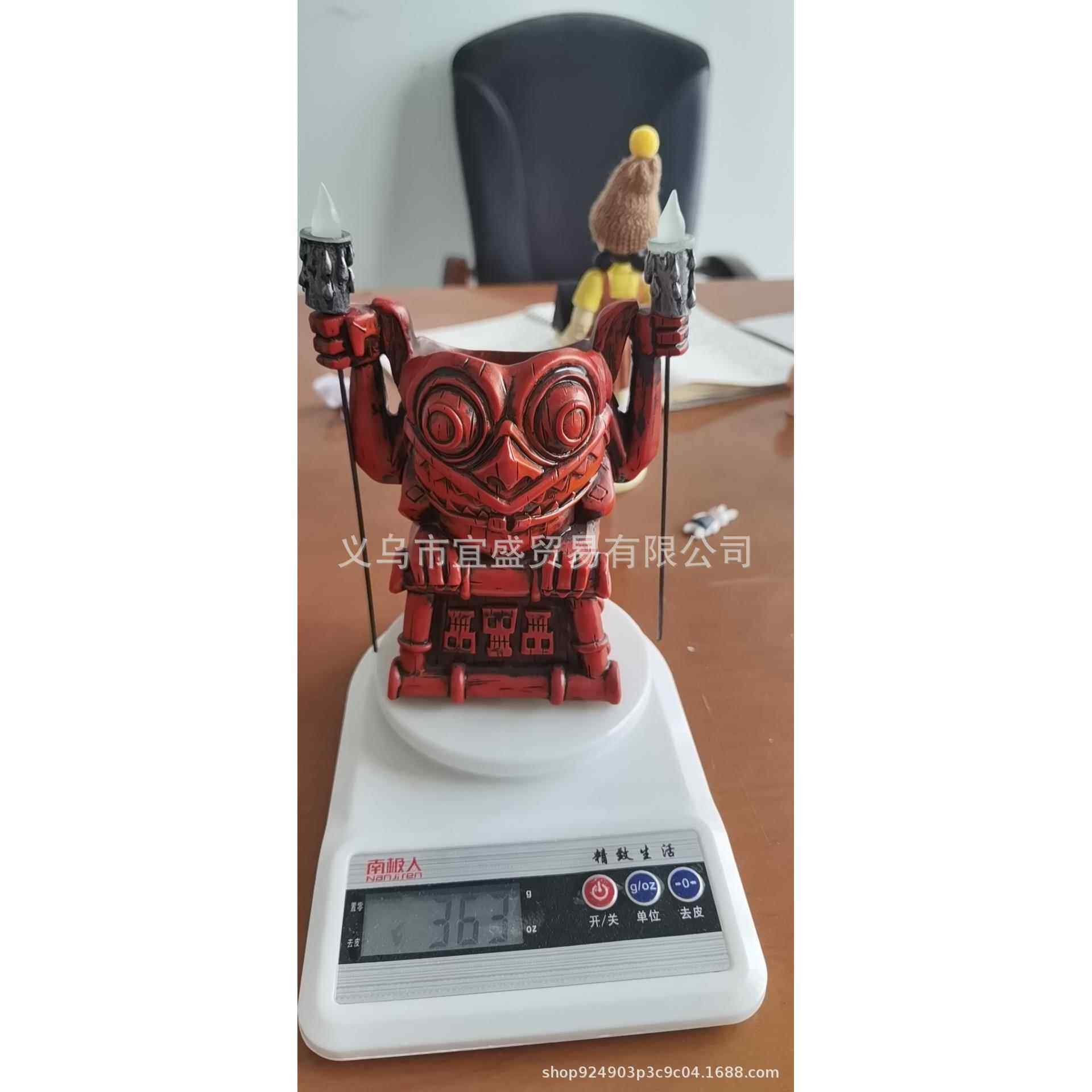 新款直销跨境部落红色怪兽杯夜光部落装饰品摆件树脂工艺品水杯器