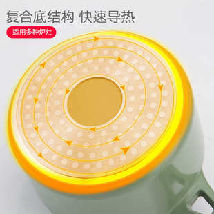 铂帝斯麦饭石奶锅家用不粘小奶锅宝宝辅食锅煮泡面雪平锅厂家代发