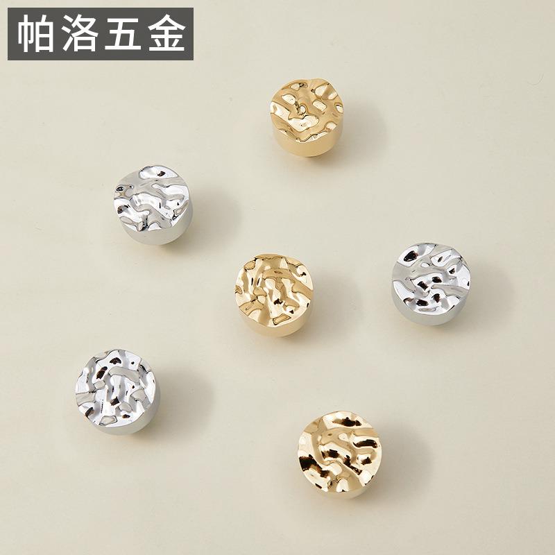 意式极简波纹银色抽屉柜门黄铜拉手法式个性创意金色橱柜衣柜把手
