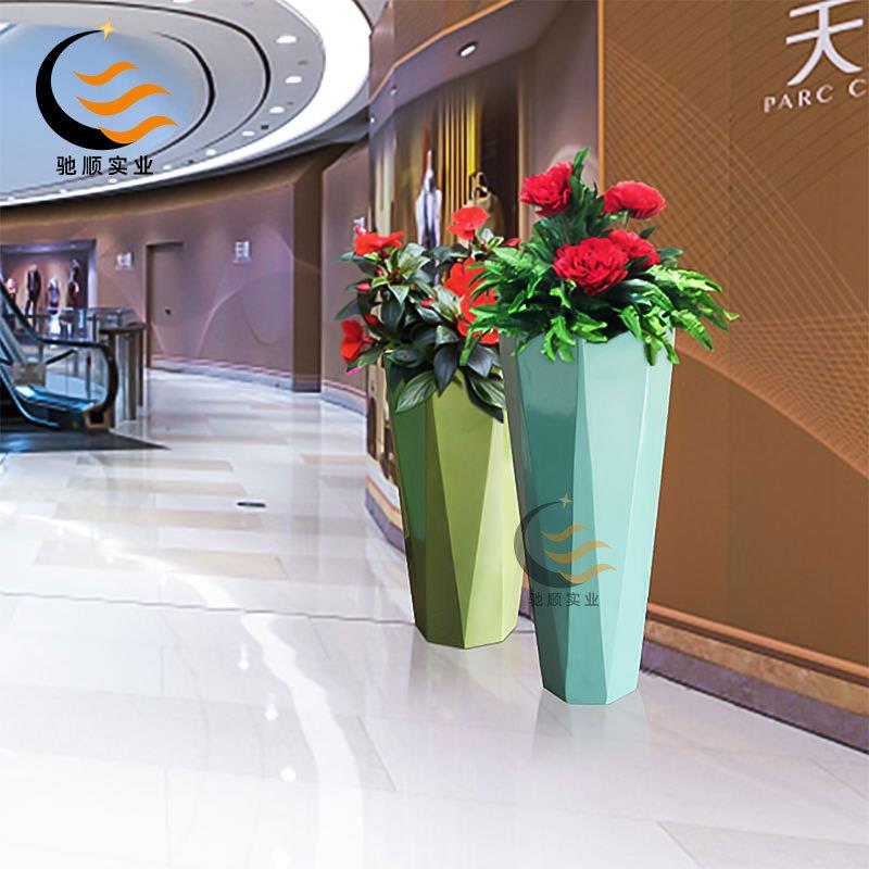 菱形728玻钢花箱商场酒写字花楼商店业广场创意切面器钻石璃几何