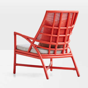 北欧现代简约沙发椅全藤编织沙发椅子可躺客厅红色休闲椅